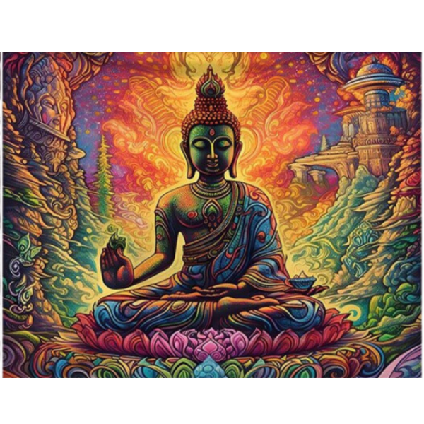 Buddha Pattern Printed Wall Tapestry