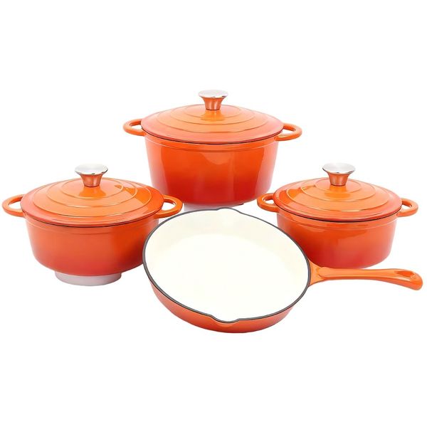 7-Piece Set Of Cast Iron Enamel Cookware Set