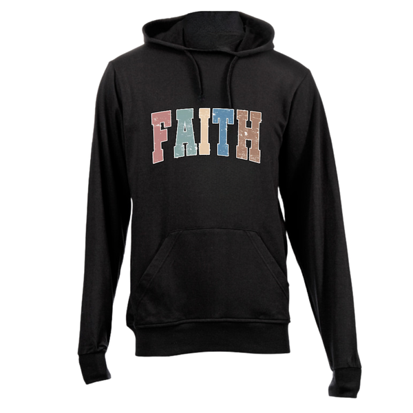 Black Brushed Cotton Hoodie - Faith