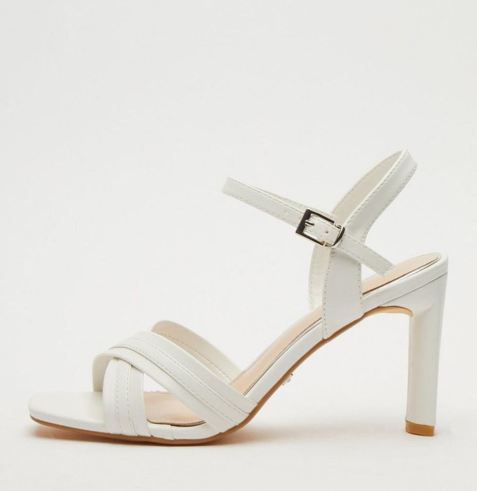 Quiz Ladies - White Cross Strap Heeled Sandals | Shop Today. Get it ...