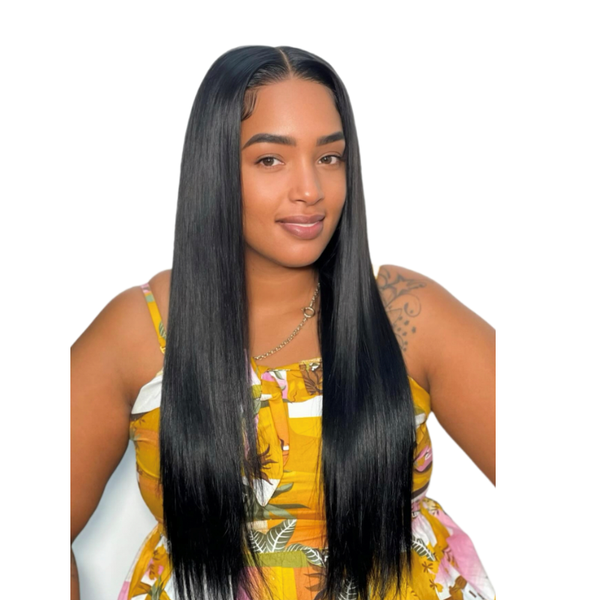 Geebuy 24 inch Straight Wig 15A Free Parts Ear To Ear Vietnamese Hair Women