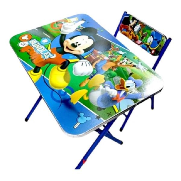 Deam World Kids Folding Study Table &amp; Chair Set-Mickey Mouse