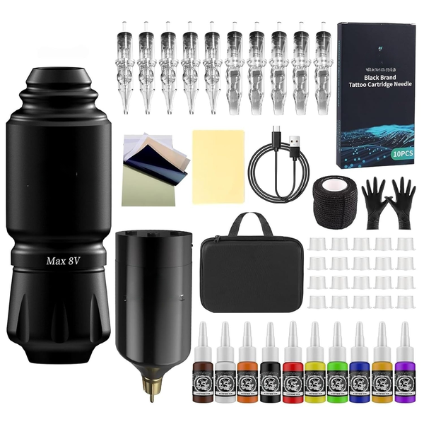 Tattoo Kit Wireless Tattoo Gun Kit Tattoo Machine Kit Cartridge Needles