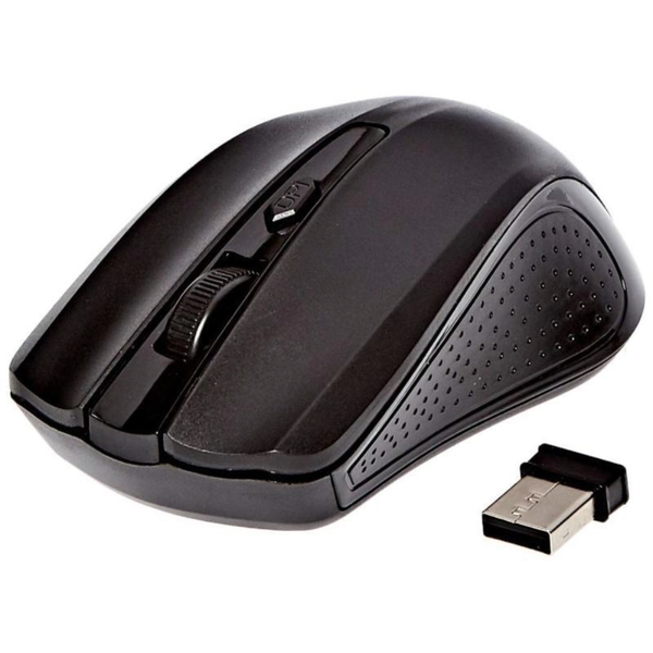 Wireless Mouse for Laptop &amp; PC - Black 2.4GHz, 1600 DPI, USB Nano Receiver