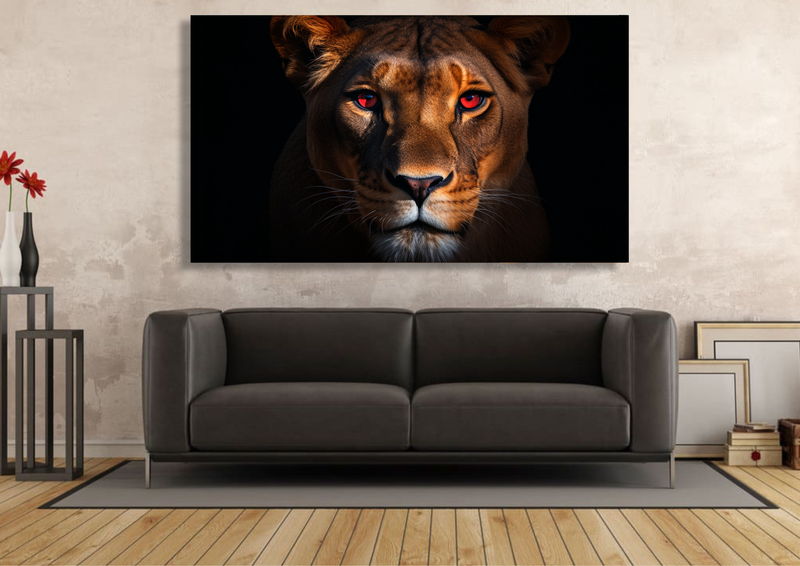 Canvas Wall Art - Lioness Intensity Portrait - IM1302
