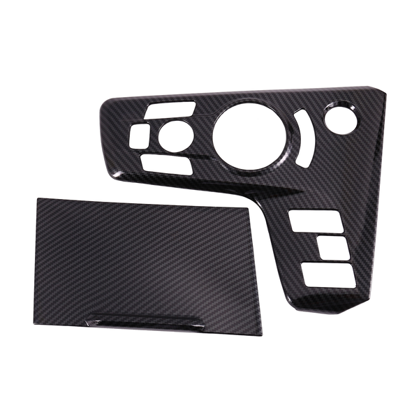 2Pieces Carbon Fiber Car Center Console Gear Shift Panel Cover