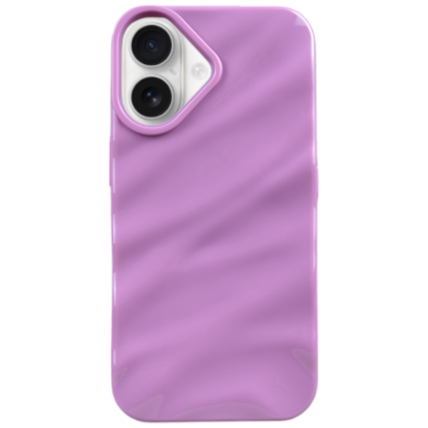 Glittery Glossy Wave Phone Case Compatible With iPhone 16 - Purple