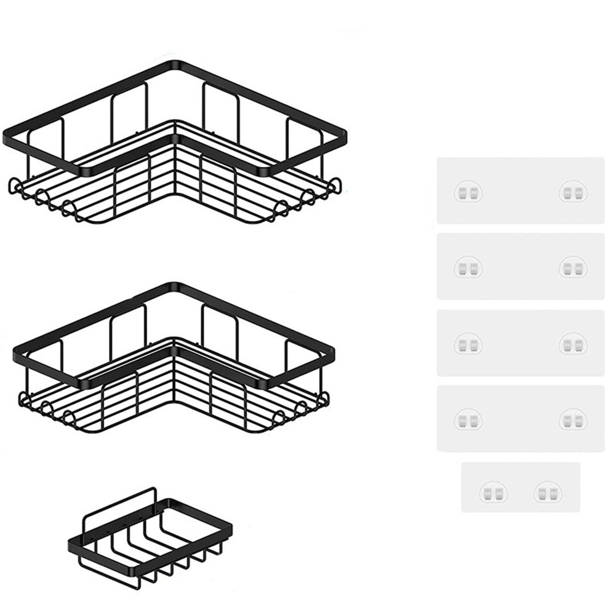 3 Pack Corner Shower Caddy with Hooks