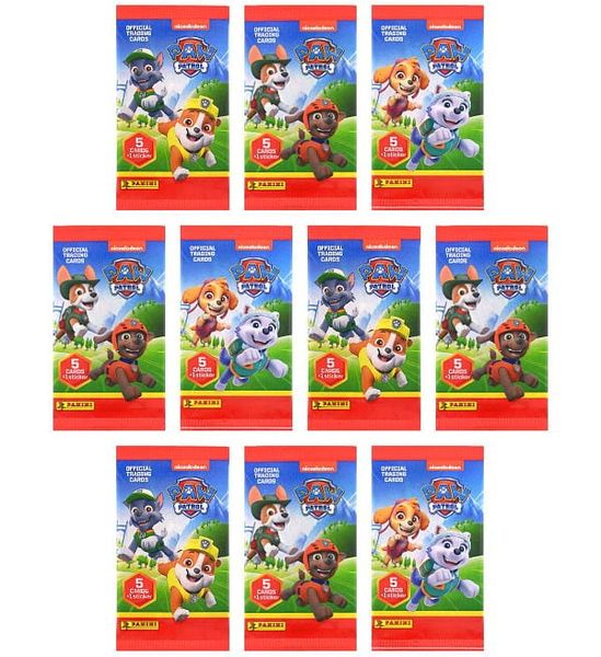 Panini Paw Patrol Trading Cards 10 Booster Pack Bundle - 50 Cards