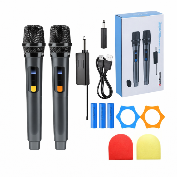 2 Wireless Mics - UHF, Vocal, with Receiver