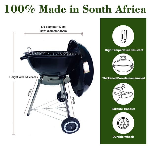 New World Kettle Braai Charcoal Portable - 47cm