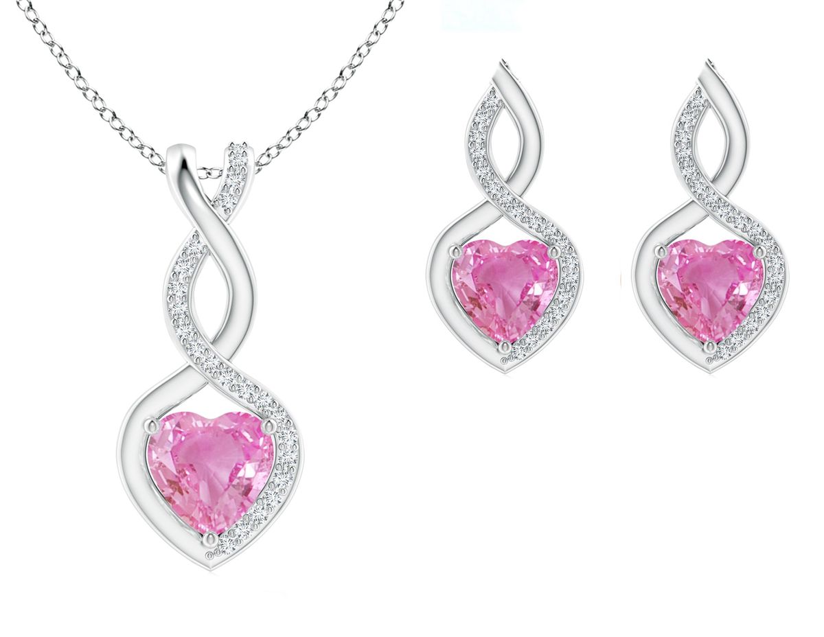 Civetta Spark Infinity Heart Set- Swarovski Light Rose Crystal | Shop ...