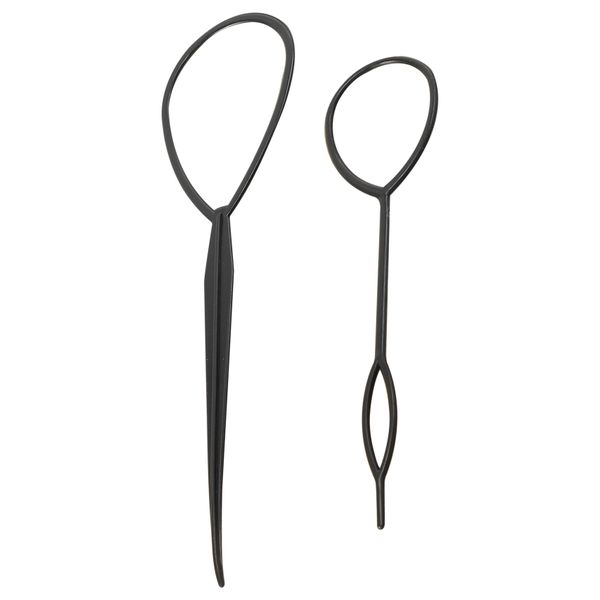 2 Piece Topsy Tail Hair Styler Hair Style Hair Twister Snare Loop Black