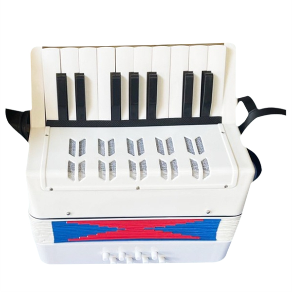 White 17 Keys 8 Bass Accordion Children'S Musical Instrument
