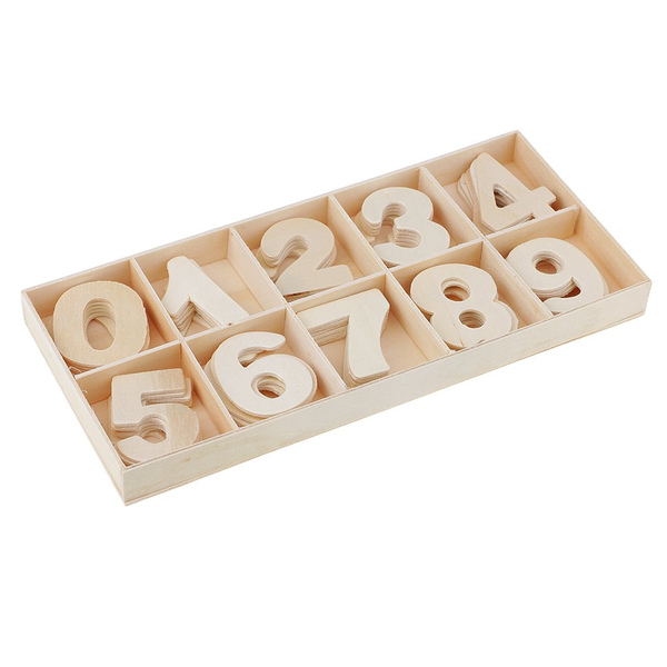 Unfinished Wooden Shapes 0-9 Arabic Number