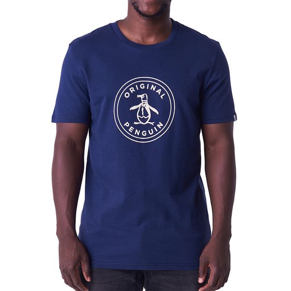 Original Penguin-Mens-Logo Stamp Ss Tee-Dark Sapphire
