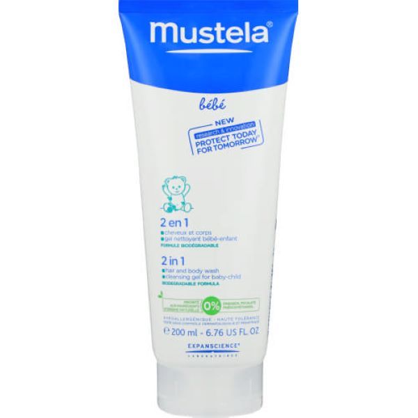 Mustela Bebe 2-In-1 Hair &amp; Body Wash 200ml