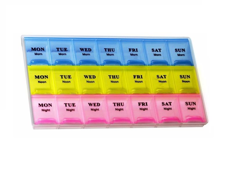 Weekly Pill Organizer for Morning, Noon &amp; Night
