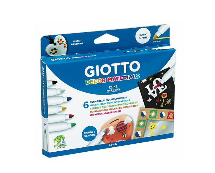 Giotto Decor Materials 6 Fibre-Tip Pens