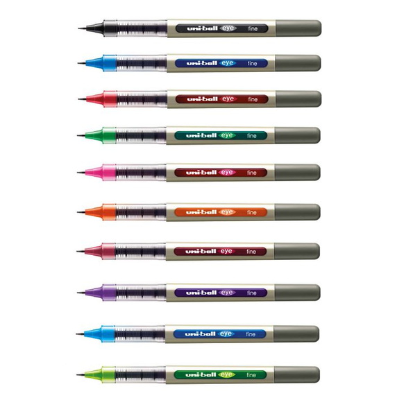 Uni-Ball Eye UB-157 Fine 0.7mm Rollerball Pen - Assorted Pack of 10 Colours