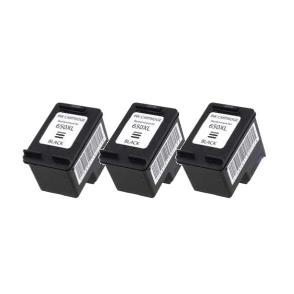 Inksaver Pack of 3 Black Inks Compatible With HP CZ101AE | 650XL | 650