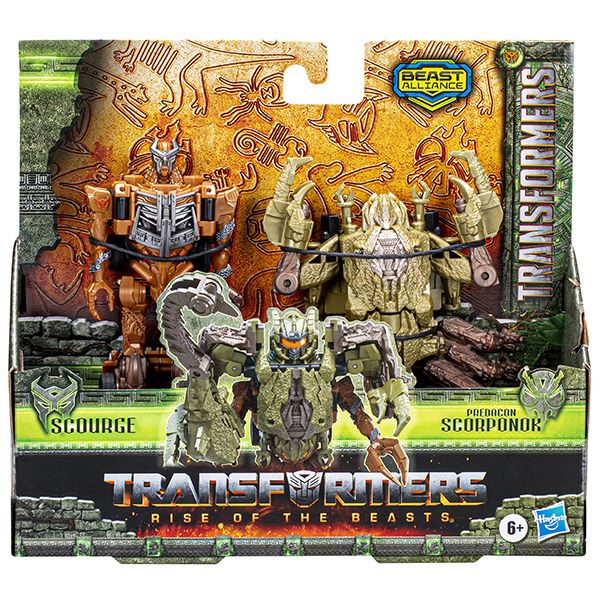 Transformers - Rise of the Beasts - 12cm Beast Combiner - Scourge &amp; Predacon Scorponok Figures