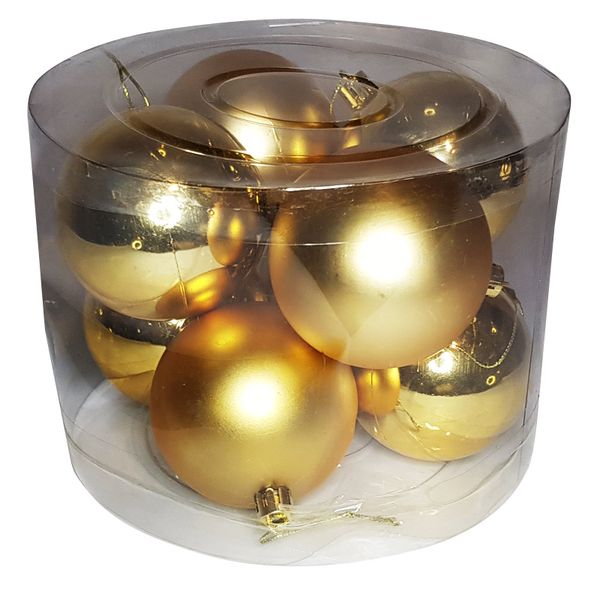 Big Christmas Tree Baubles - Christmas Balls 8 Pack - Silver Tones