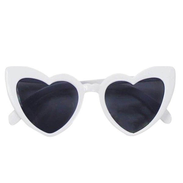 Chic Heart-Shaped Retro Sunglasses - White