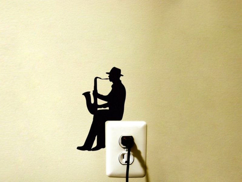 Imaging Architects Saxophone Player light Switch Wall Decal