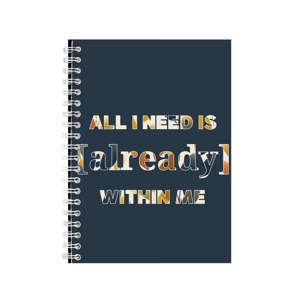 Within me A5 Notebook Spiral Lined Motivational Sayings Graphic Notepad 249