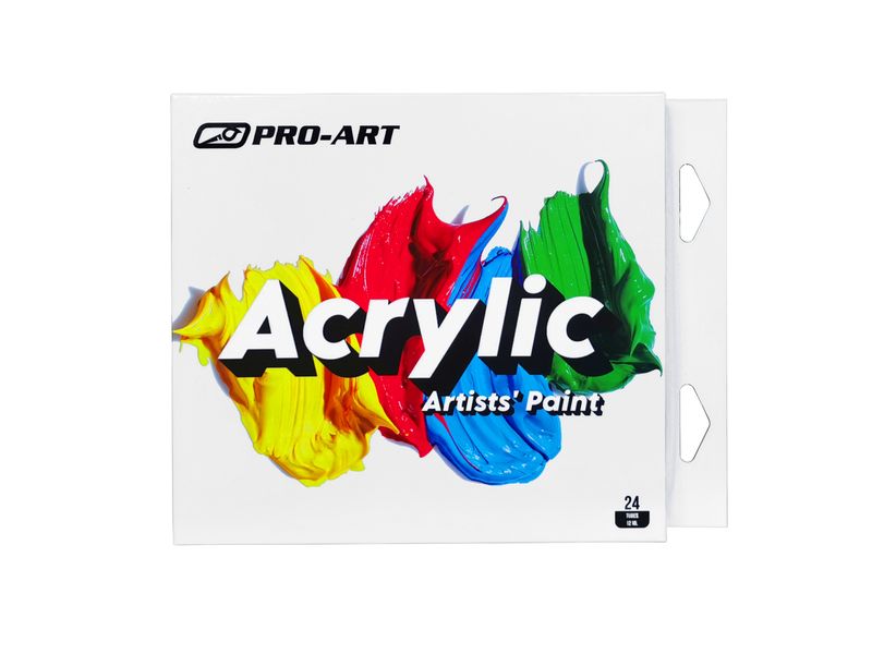 Pro-Art Acrylic Colour Paint Set 24 Tubes 12ml