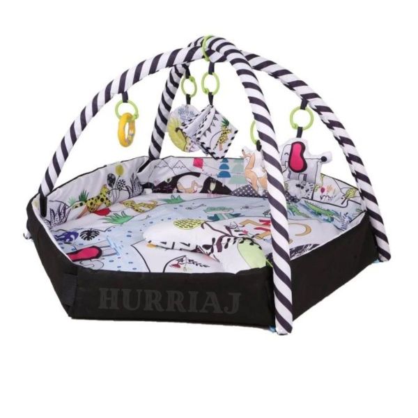HurriaJ 4-in-1 Baby Play Gym &amp; Ball Pit - Black/White