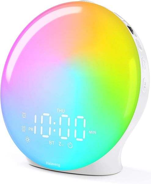 Wake Up Light Sunrise Alarm Clock for Bedroom,18 Nightlights, Sound Machine
