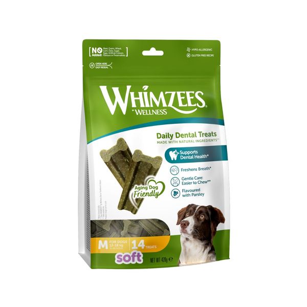 Whimzees Soft Medium - 14 Pieces Value Bag