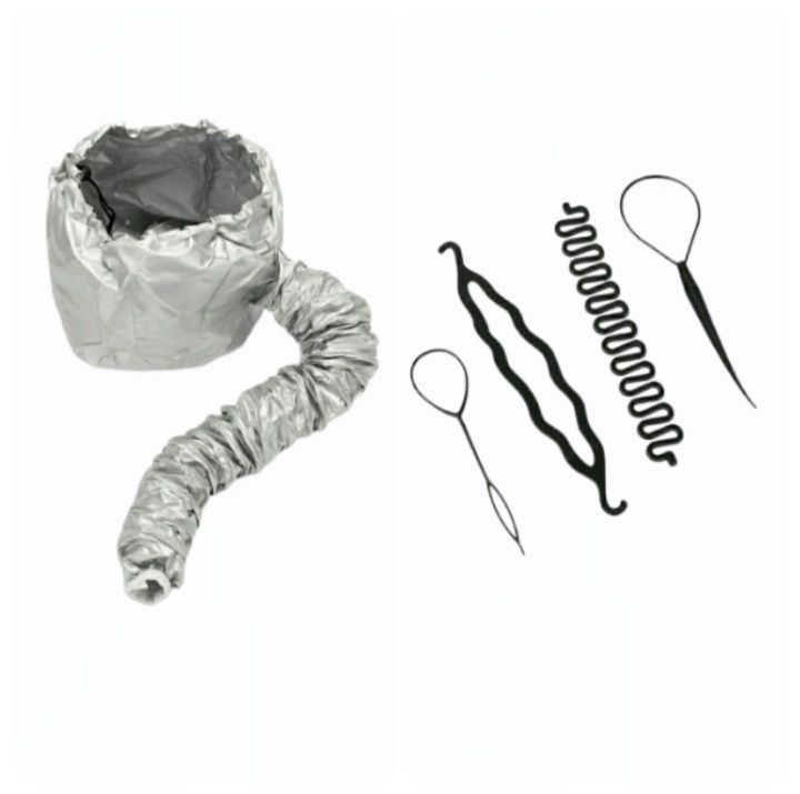 Hair Dryer Hat and 4 Pieces of Hair Braiding Tool Set Shop Today. Get