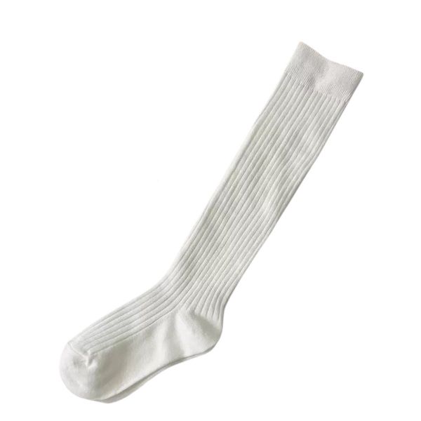 School Long Socks - White - 4 Pack