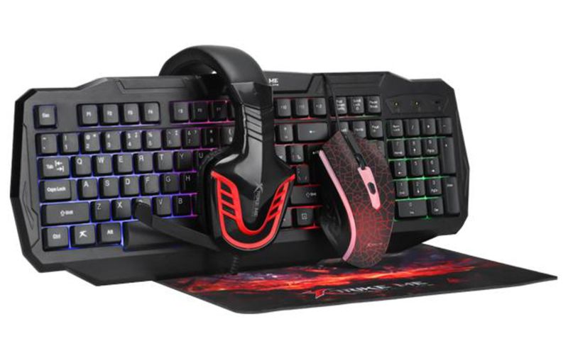Xtrike Me CM-404 Wired Gaming Keyboard, Mouse, Headset &amp; Pad Combo Kit
