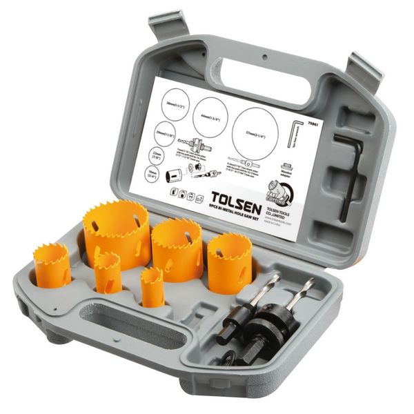 Tolsen - 9 Piece Bi-Metal Hole Saw Set - (19-57mm) in Case