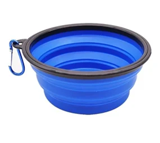 Collapsible Silicone Pet Bowl Blue