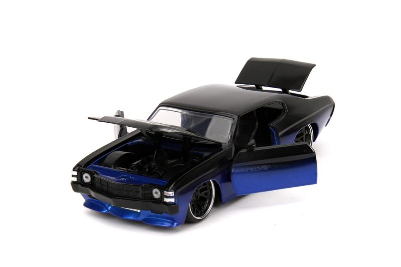 Jada-1/24 1971 Chevrolet Chevelle SS Black and Blue "Pink Slips-Black