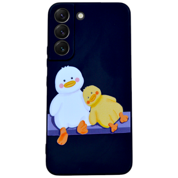 High Quality Ducks Print Phone Case Compatible with Samsung Galaxy S22 Ultra - Black