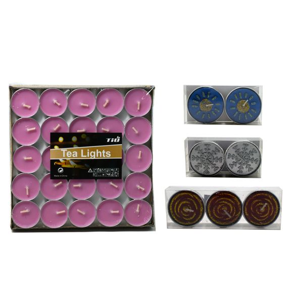 Tealight Candles Combo-Set of 32 Pieces Pink, Blue, White and Red