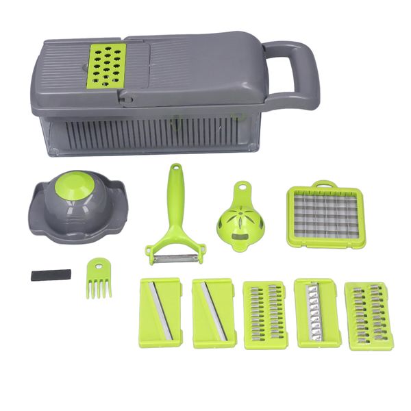Vegetable Chopper Vegetable Cutter Food Chopper with Container A Style