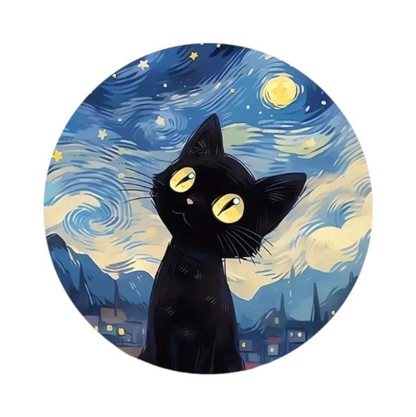 1 Piece - Whiskers In The Starry Night Mouse Pad - Multicolor