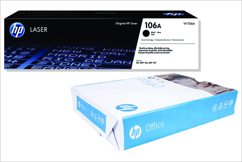 HP 106a Toner Cartridge and Paper Bundle