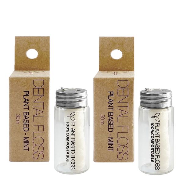 Plastic-Free Tooth Dental Floss Plant-Based - Pack of 2 (2x 30 m)