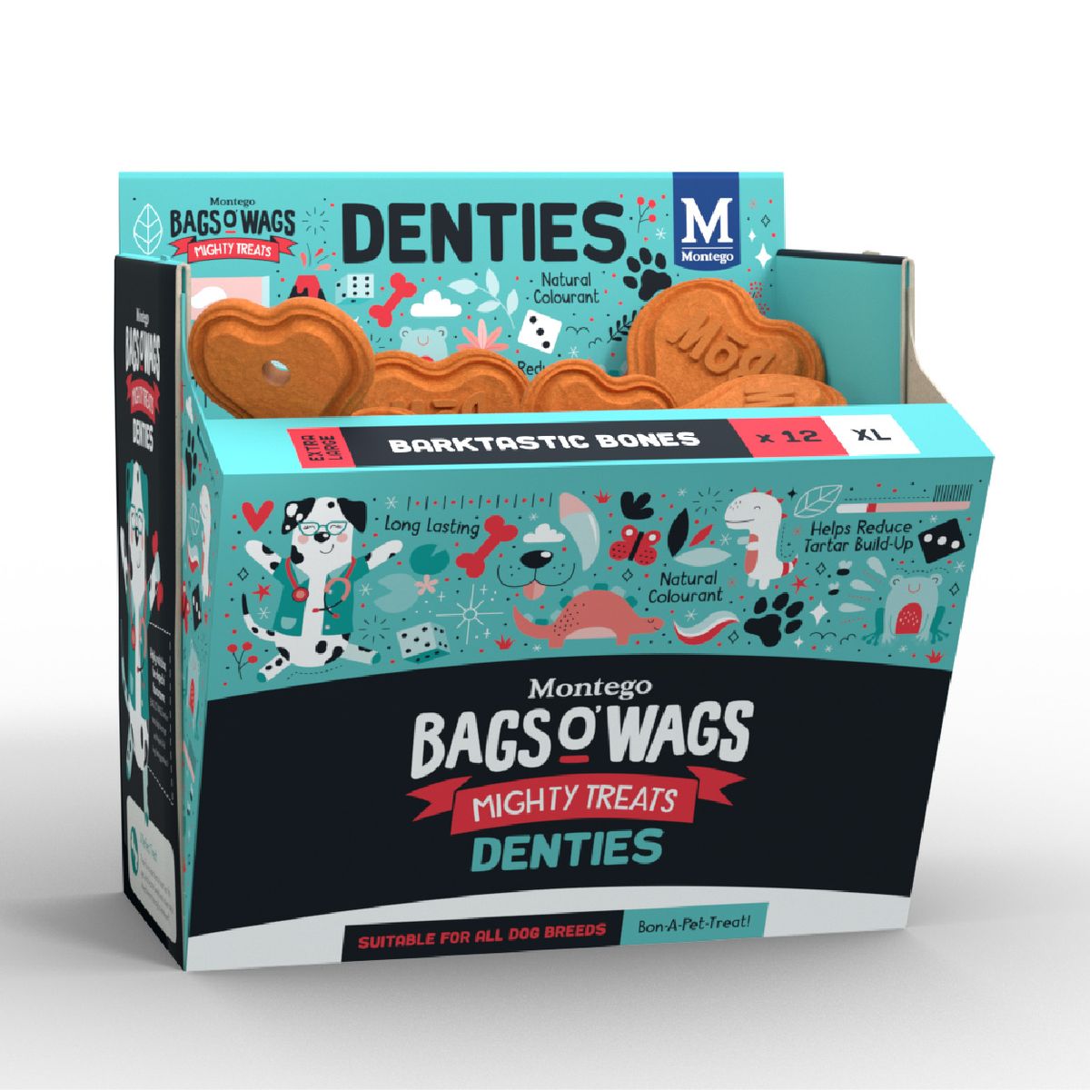 Montego Bags O' Wags Denties Extra Large Bone (12x131g) | Shop Today ...