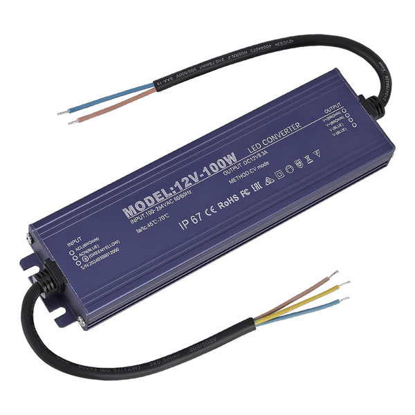 12V LED Driver IP67 Waterproof 12V 100W Power Supply Transformer