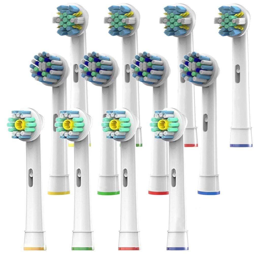 PA Toothbrush Heads For Oral B Cross, Pro White & FlossAction - 12 Pack ...