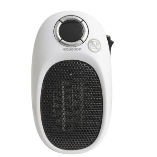 Plugy 2 - Desk Heater 500w, Direct Plug In Socket - White &amp; Black Equation